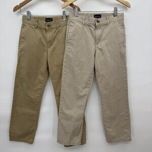 Childrens Place Boys Tan Brown Pants School Church Size 8 Adj Waist Lot Of 2